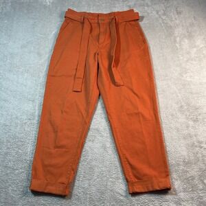 Banana Republic High Rise Cropped‎ Pants with Belt Orange Size 8 Women's Terra